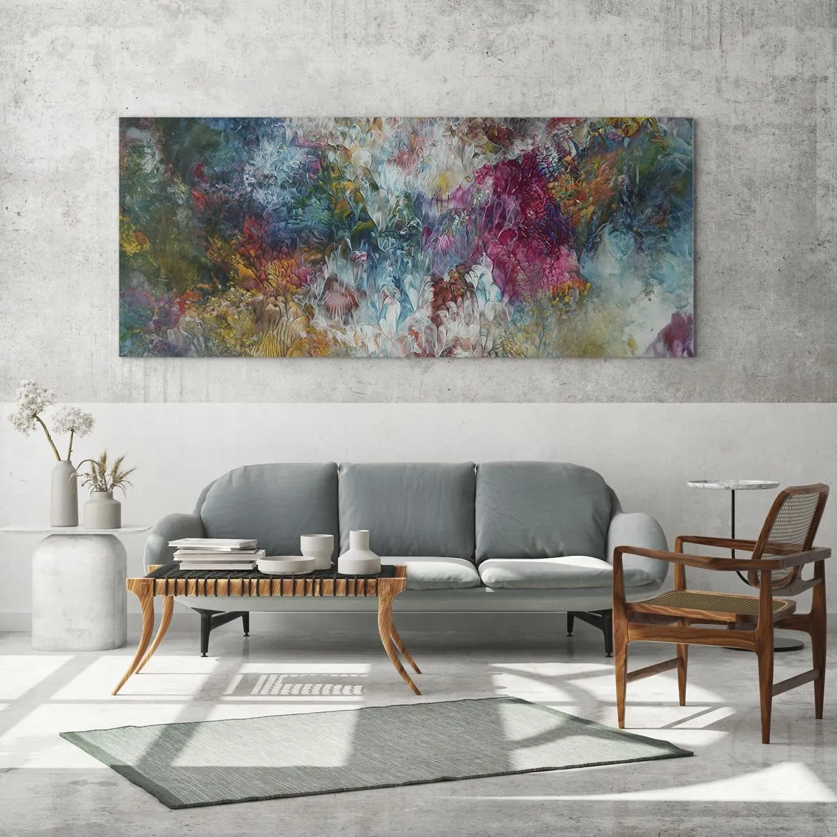 Glass picture - In Full Bloom - 90x30 cm