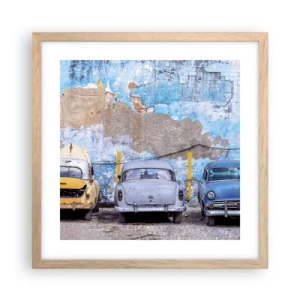 Poster in light oak frame - Meeting of Veterans - 40x40 cm