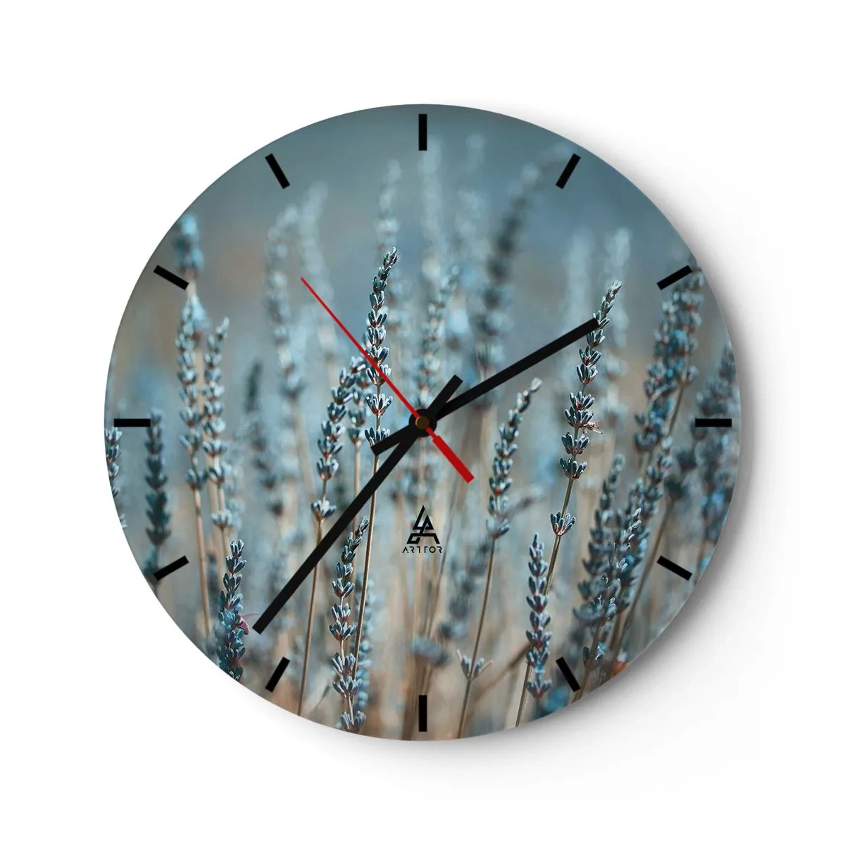 Wall clock - Clock on glass - Fragrant Grass - 40x40 cm
