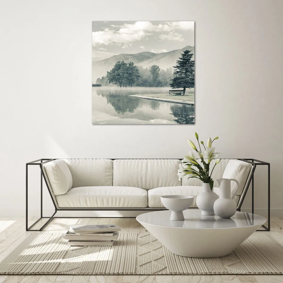 Glass picture - Lake Is Still Asleep - 40x40 cm