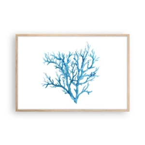 Poster in light oak frame - Sea Filigree - 91x61 cm