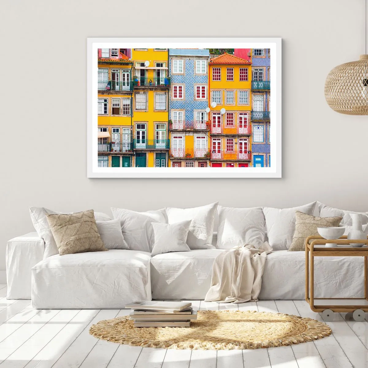 Poster in white frmae - Colours of Old Town - 100x70 cm