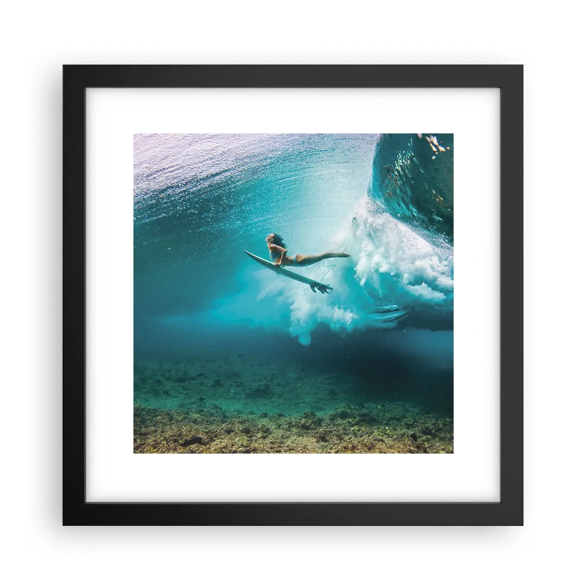 Poster in black frame - Undewater World - 30x30 cm