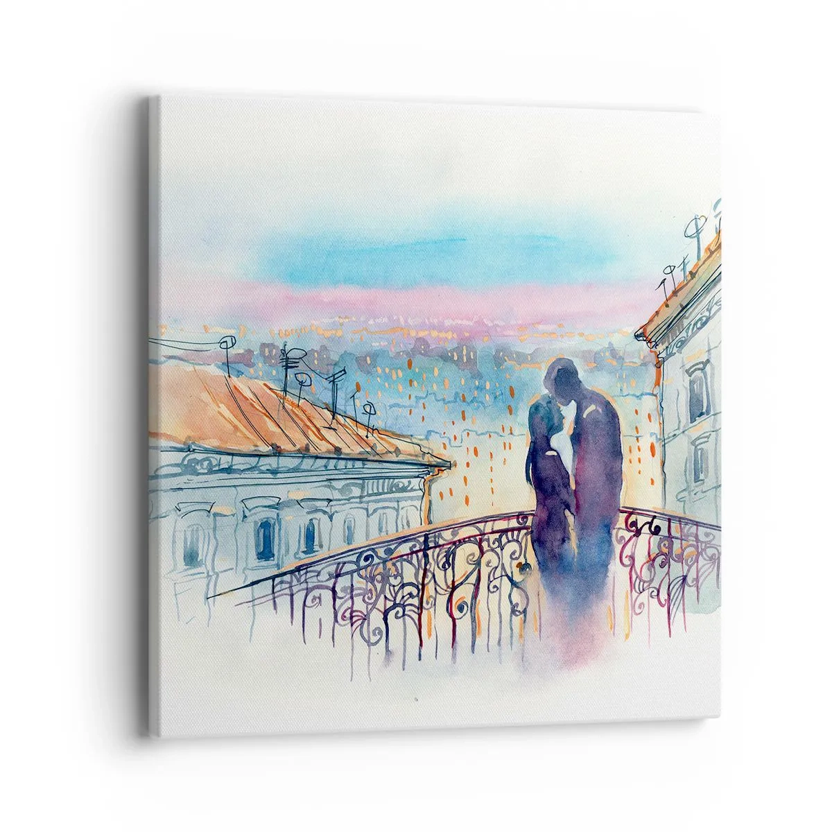 Canvas picture - Parisian Lovers - 40x40 cm