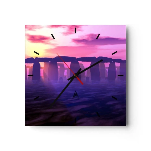 Wall clock - Clock on glass - Secret at a Foggy Dawn - 40x40 cm