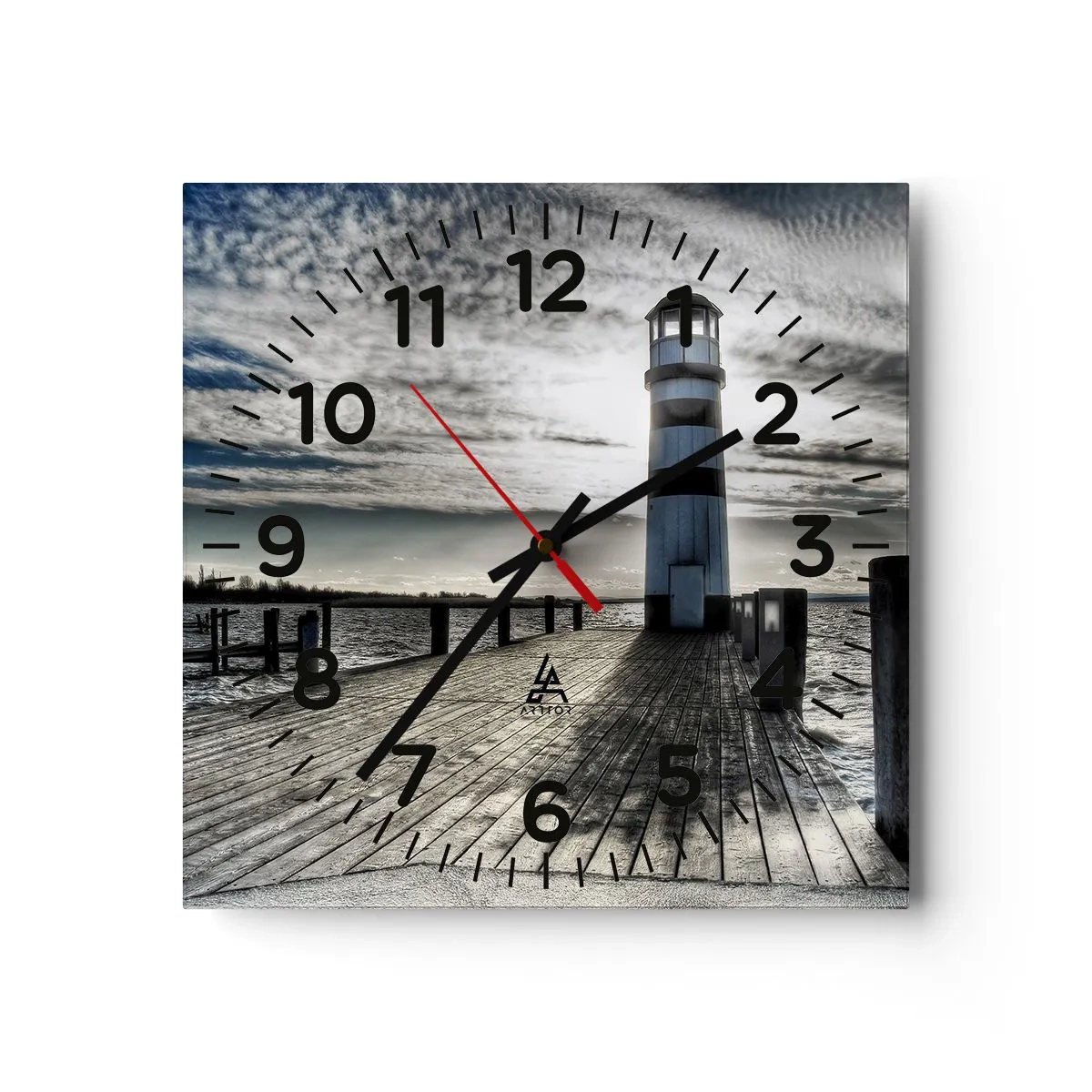 Wall clock - Clock on glass - Sailors, I am Waiting for You - 30x30 cm