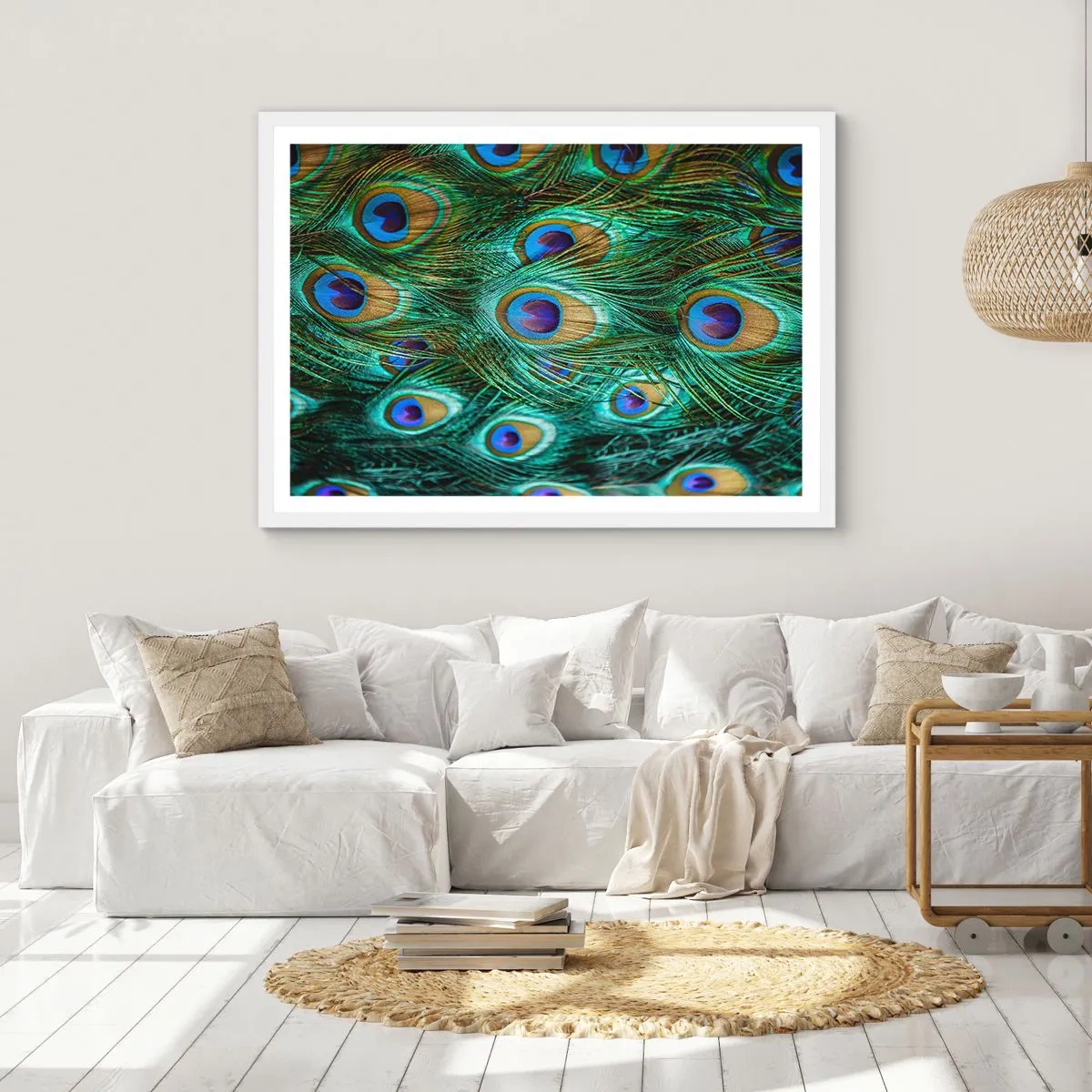 Poster in white frmae - Peacock Eyes - 50x40 cm