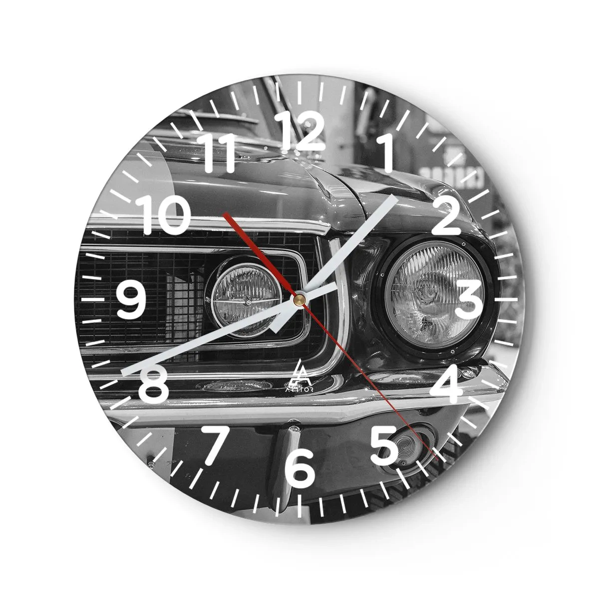 Wall clock - Clock on glass - Rough Ride - 30x30 cm