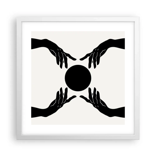 Poster in white frmae - Secret Sign - 40x40 cm