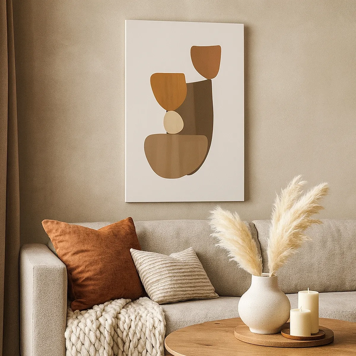 Canvas picture - Composition in Brown - 50x70 cm