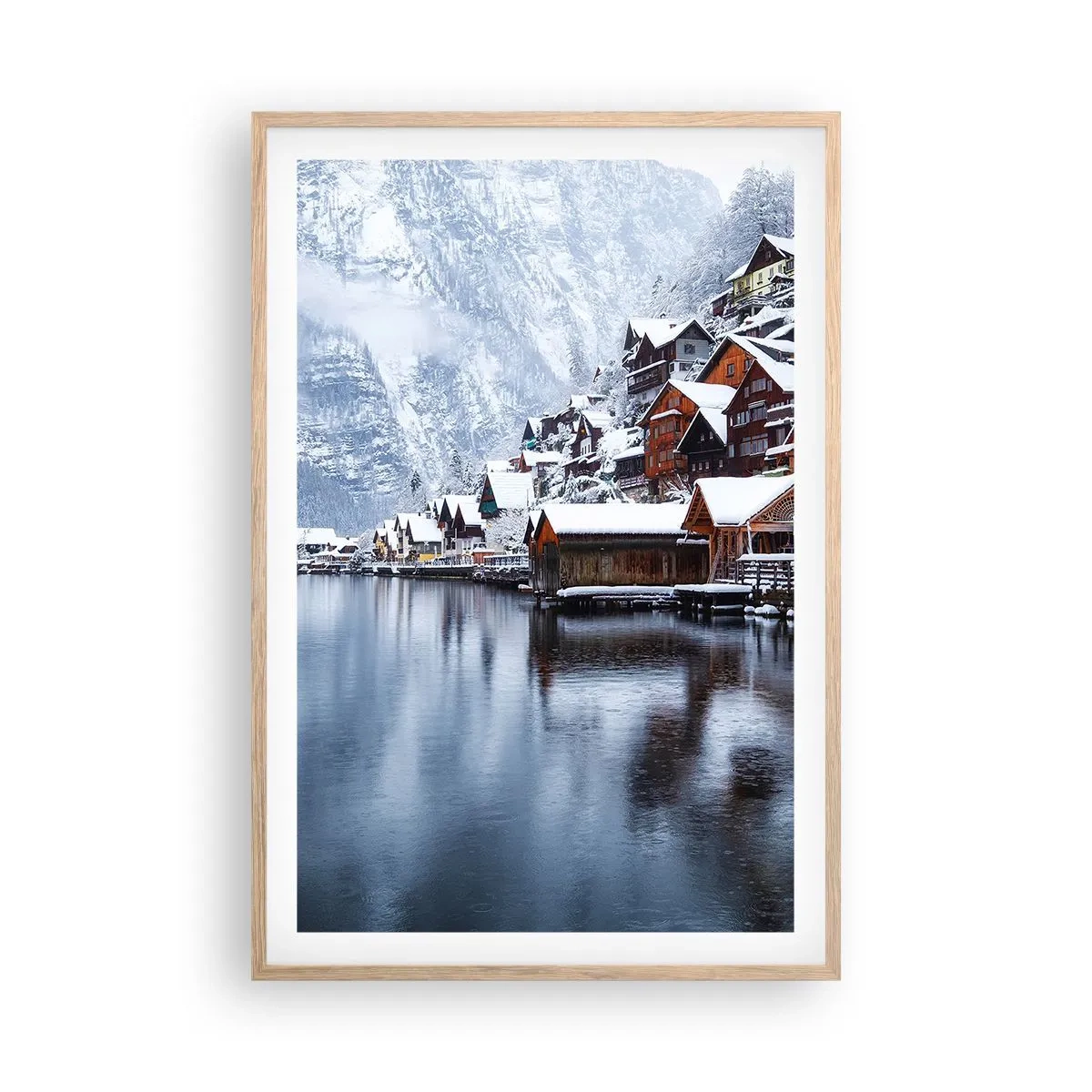 Poster in light oak frame - In Winter Decoration - 61x91 cm