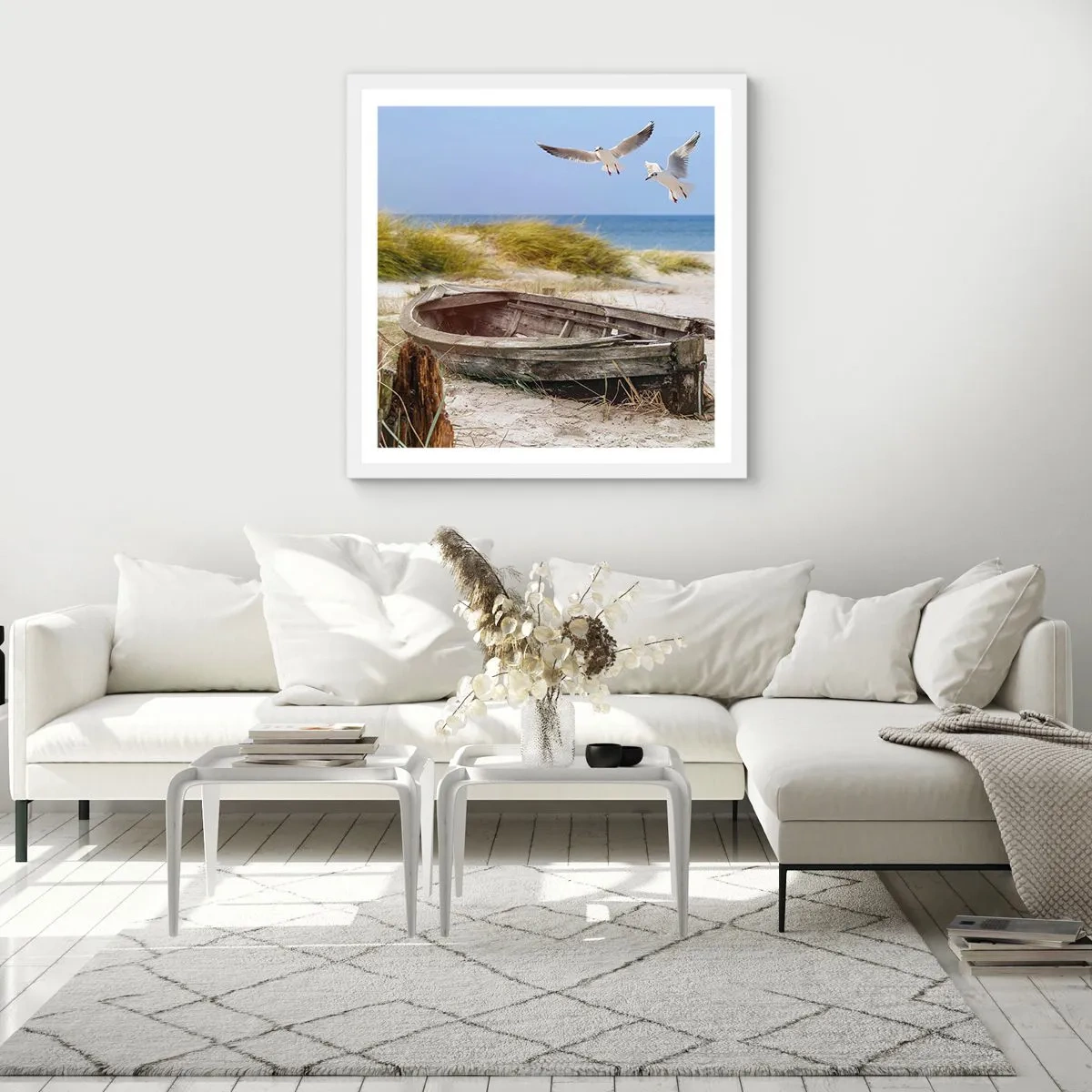 Poster in white frmae - Bathed in the Sun - 30x30 cm