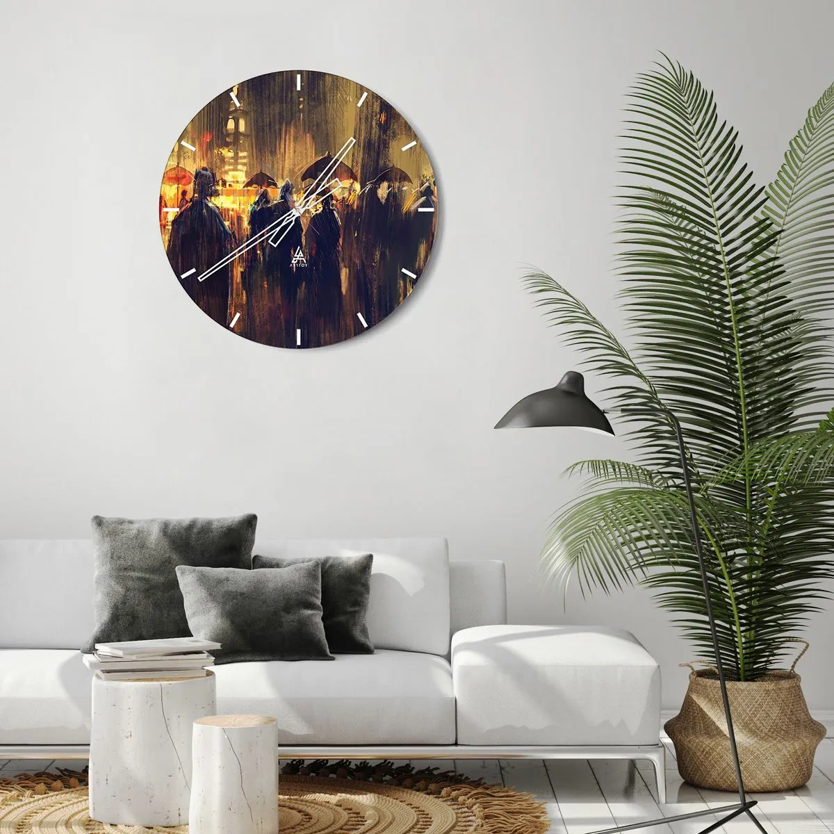 Wall clock - Clock on glass - Followers of the Rain - 40x40 cm