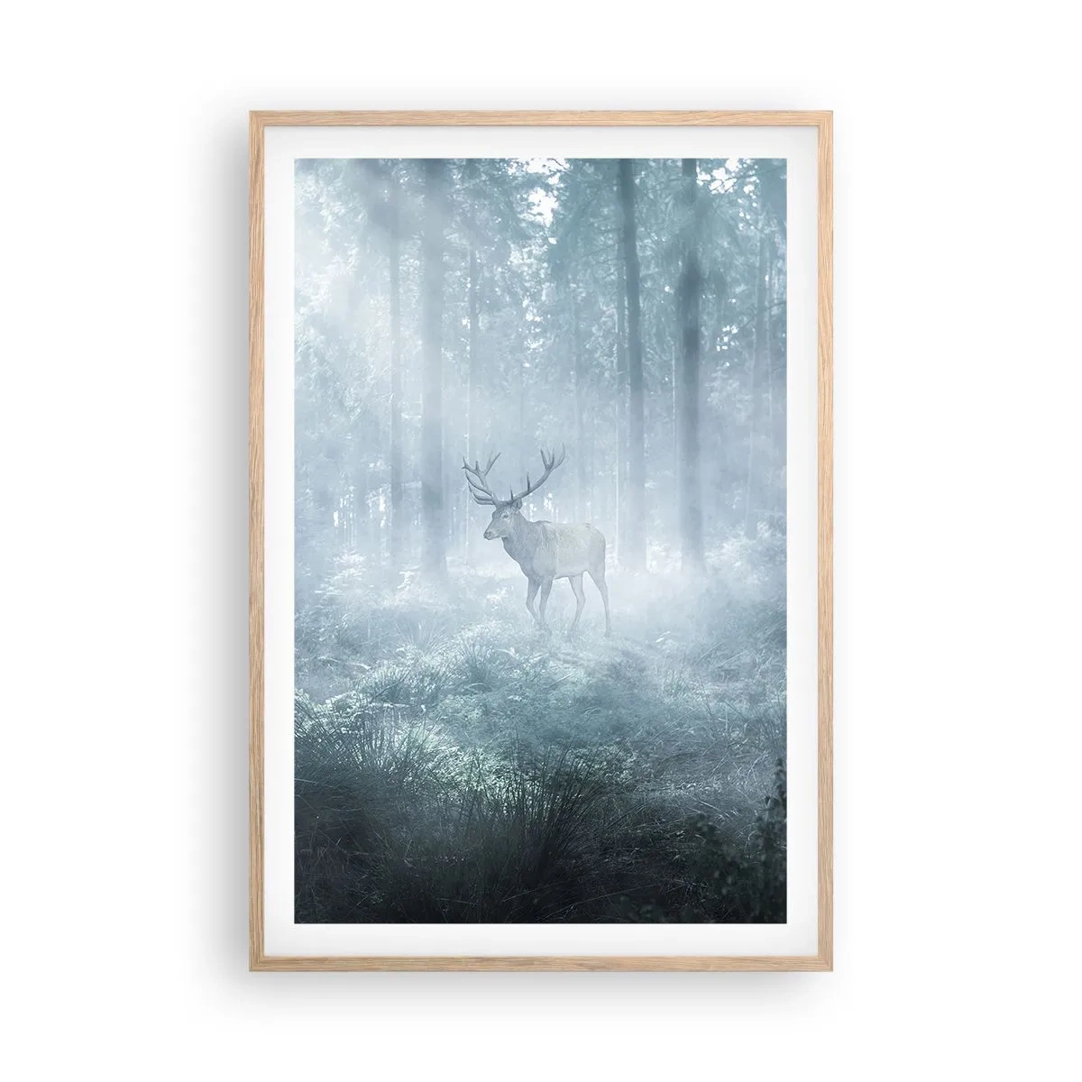 Poster in light oak frame - Morning Round of the Estate - 61x91 cm