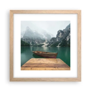 Poster in light oak frame - Boat Found Solitude - 30x30 cm