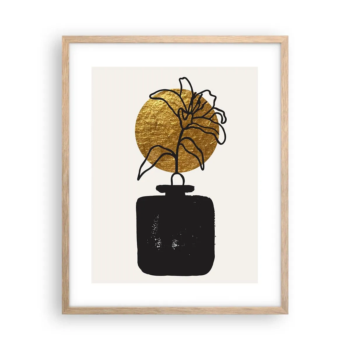 Poster in light oak frame - Beauty Precious as Gold - 40x50 cm