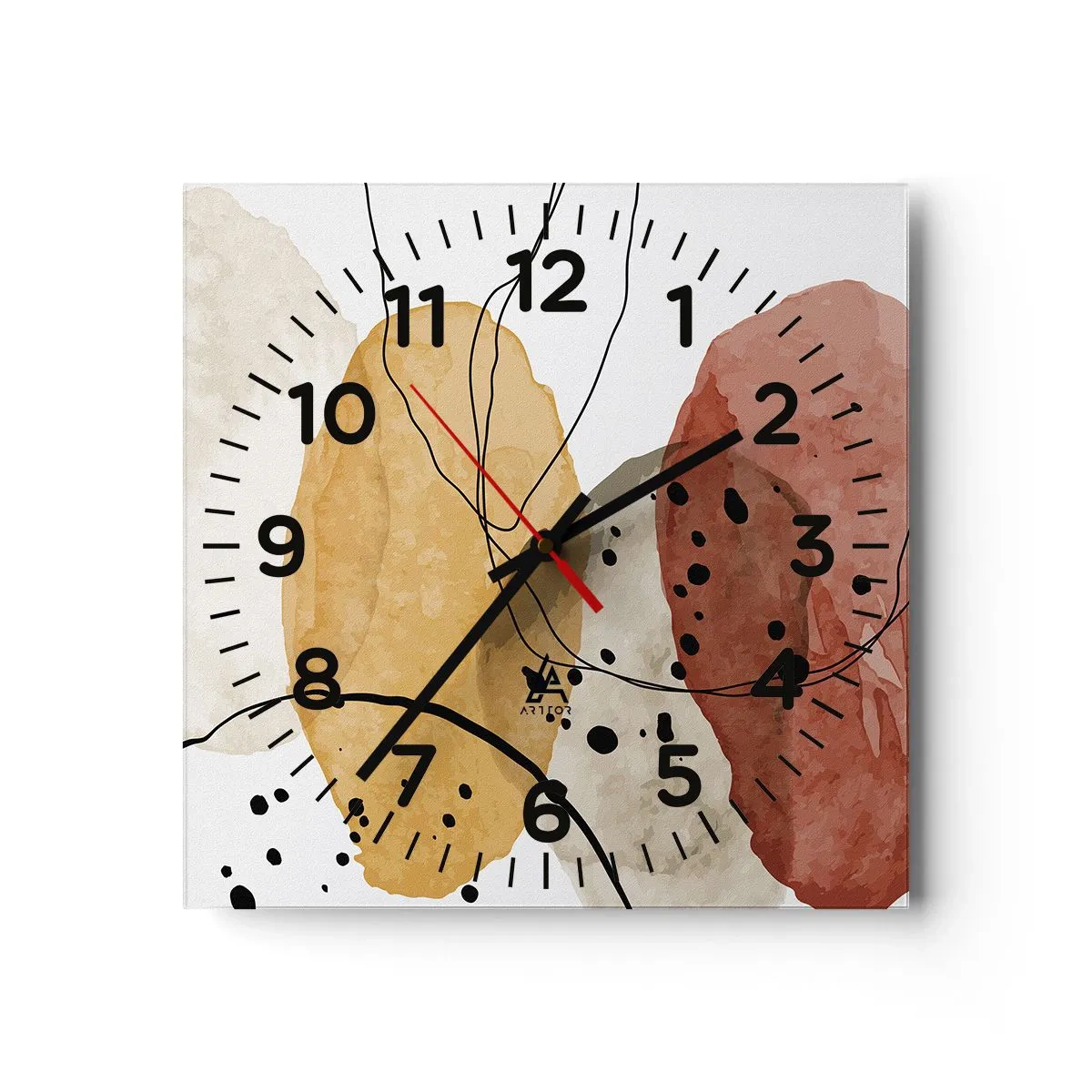 Wall clock - Clock on glass - Like a Light Air - 40x40 cm