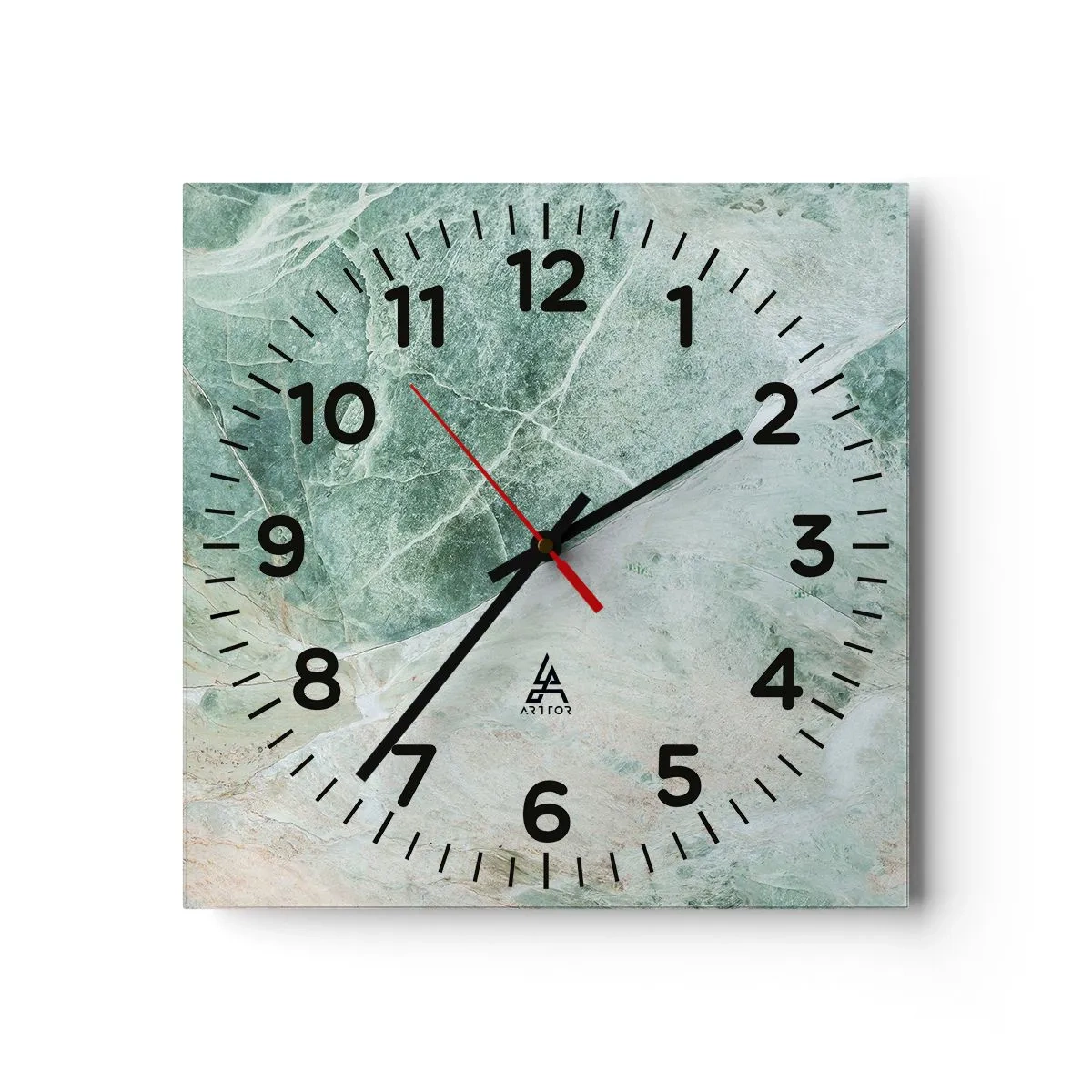 Wall clock - Clock on glass - Noble Coolness of a Stone - 40x40 cm