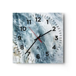 Wall clock - Clock on glass - Icy World - 30x30 cm