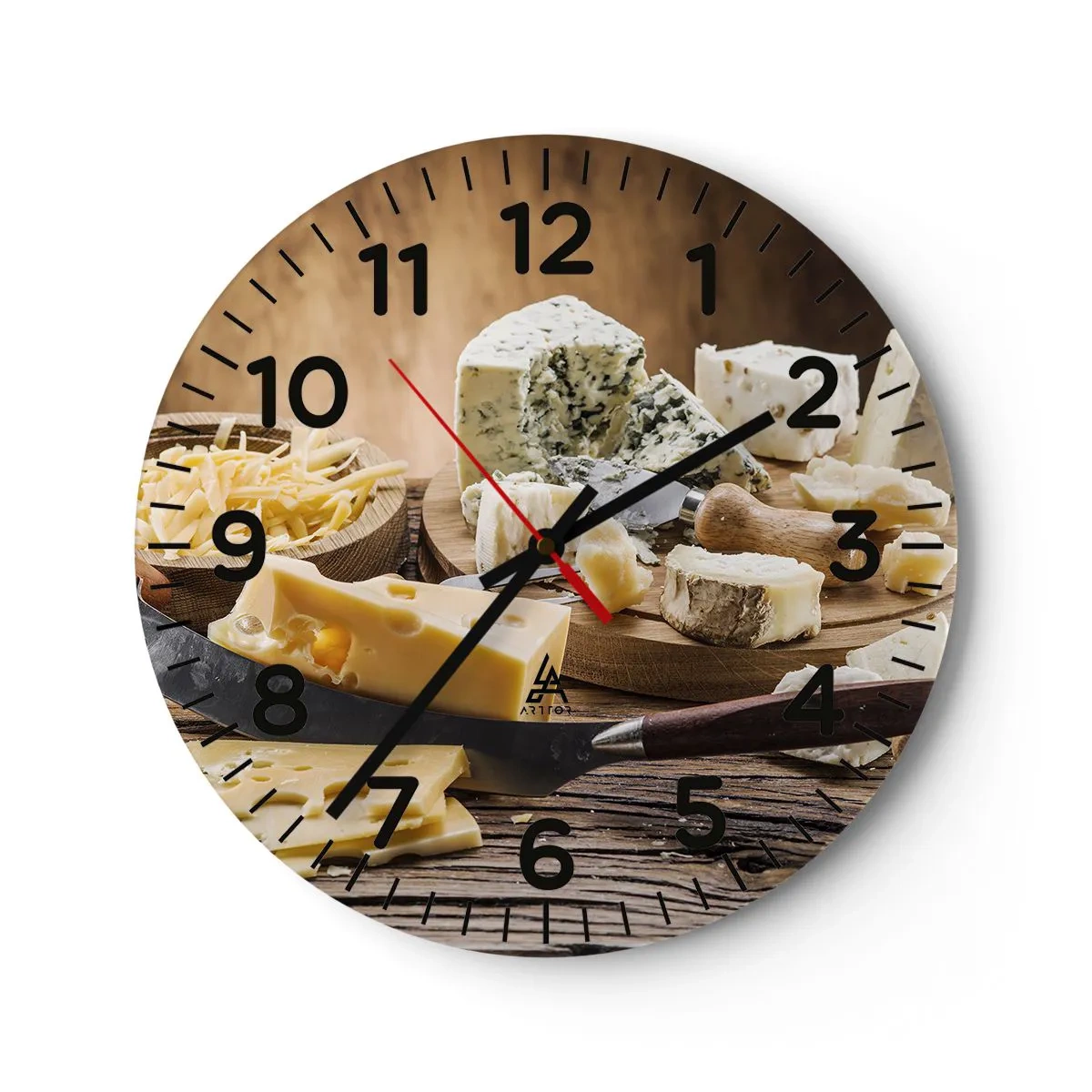 Wall clock - Clock on glass - Say Cheese! - 40x40 cm