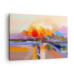 Canvas picture - An abstract landscape with intense autumn colors. - 70x50cm - Autumn Has Arrived - Modern wall decoration for the living room and bedroom ARTTOR