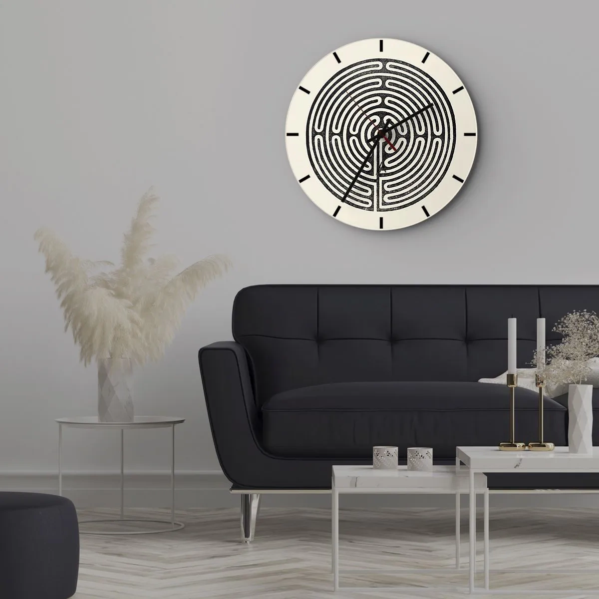 Wall clock - Clock on glass - Mysterious Order - 30x30 cm