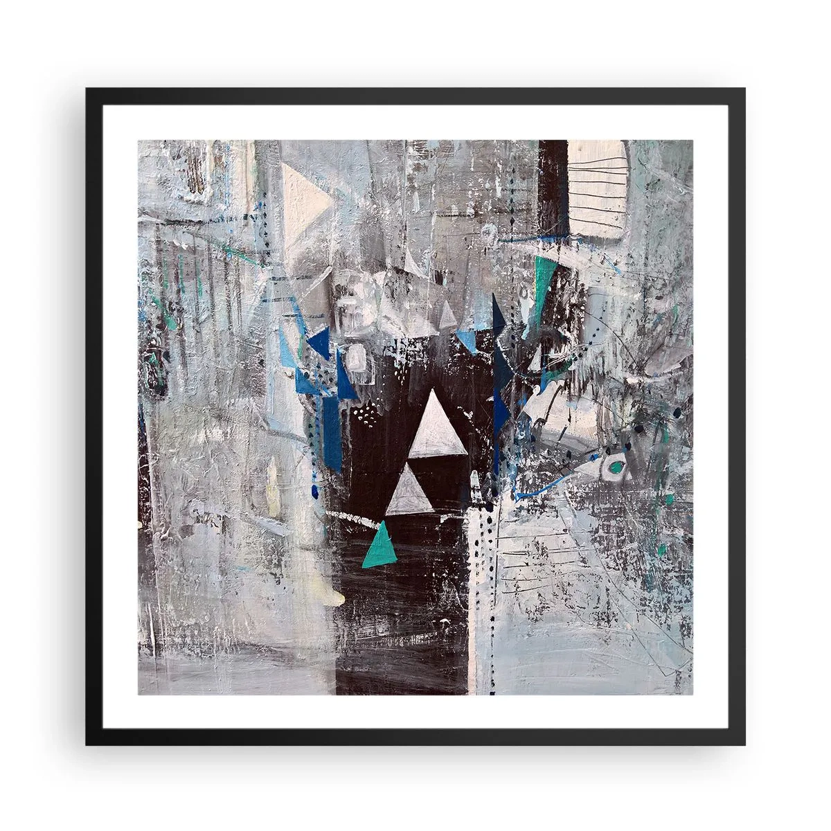 Poster in black frame - Superior Order of Triangles - 60x60 cm