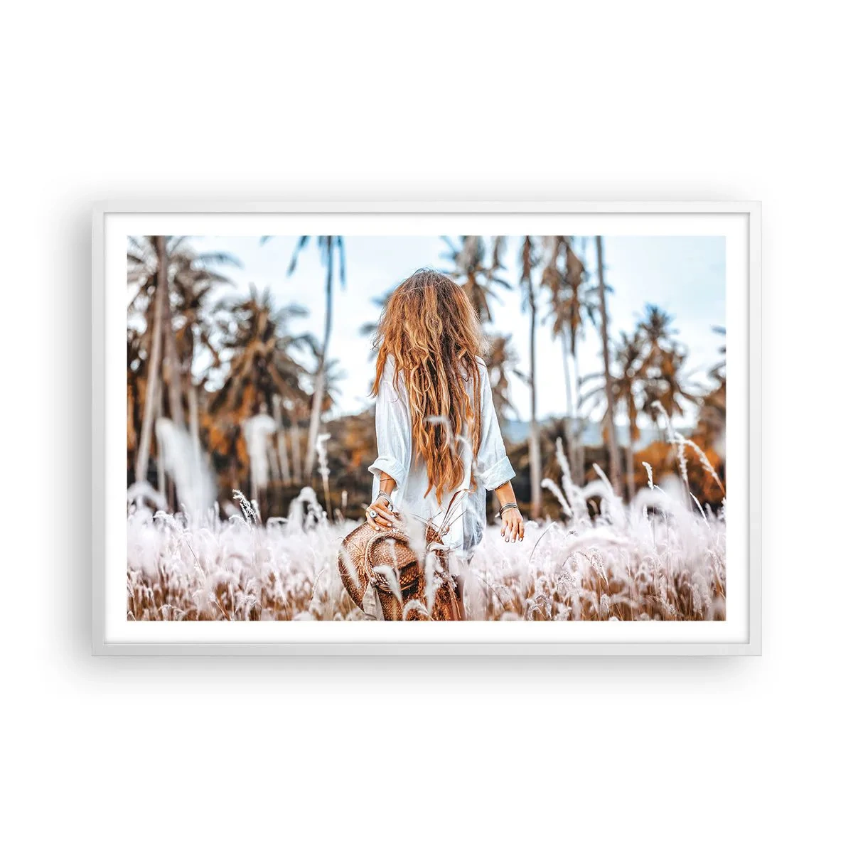 Poster in white frmae - Born from Grass Fluff - 91x61 cm