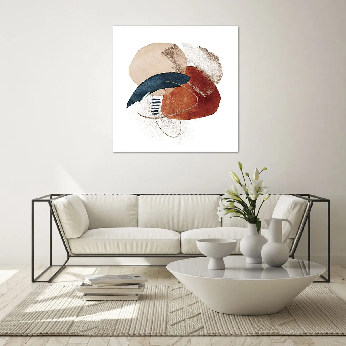 Glass picture - Oval Composition - 70x70 cm