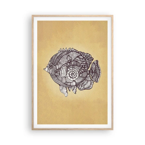 Poster in light oak frame - From the Ocean of Ornaments - 70x100 cm