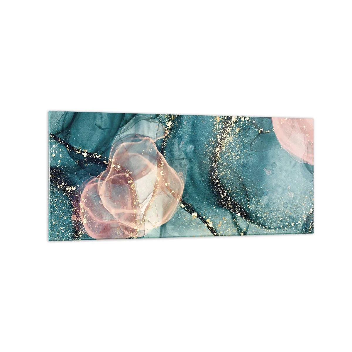 Glass picture - Silm Blue, Tulle Pink - 120x50 cm