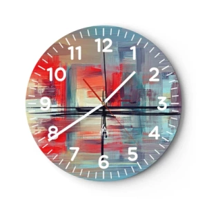 Wall clock - Clock on glass - Landscape in a foreign Dimension - 30x30 cm