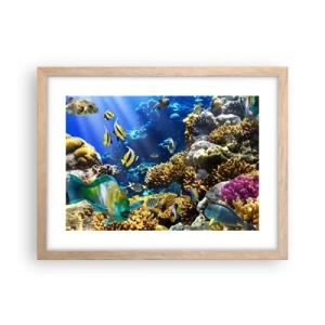 Poster in light oak frame - Big Traffic to Holiday Destination - 40x30 cm
