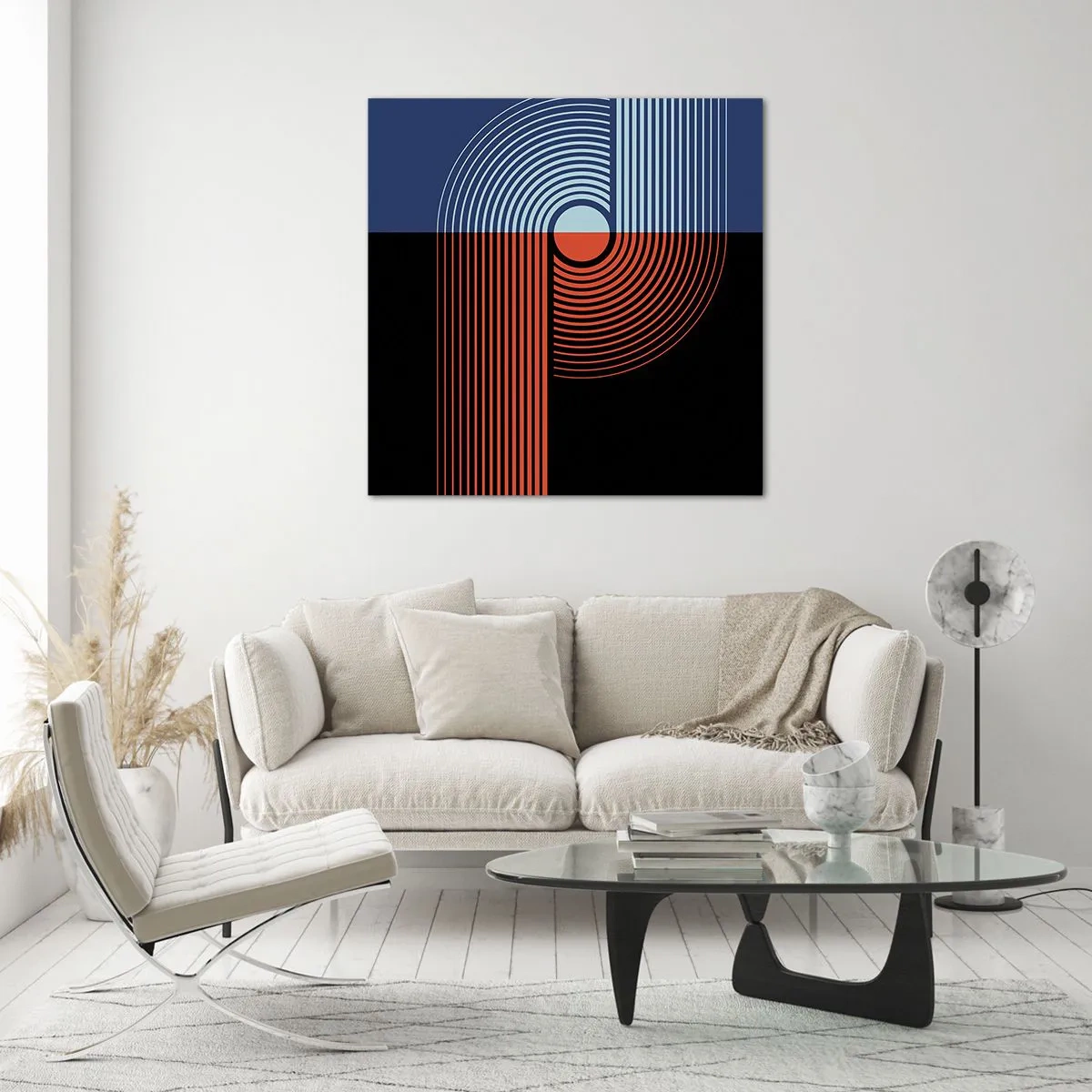 Glass picture - In a Geometrical Embrace - 30x30 cm