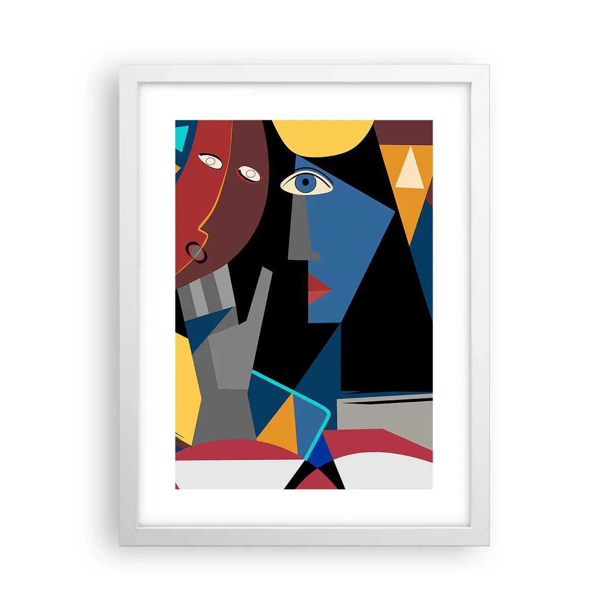 Poster in white frmae - Conversation of Cubists - 30x40 cm