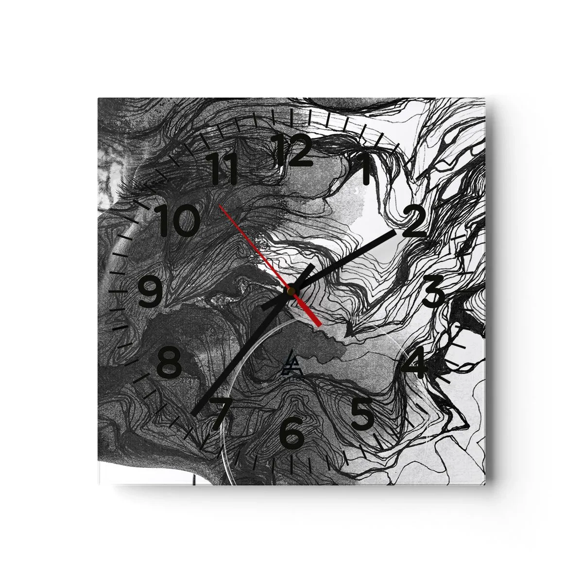 Wall clock - Clock on glass - Wrapped up in Dreams - 40x40 cm