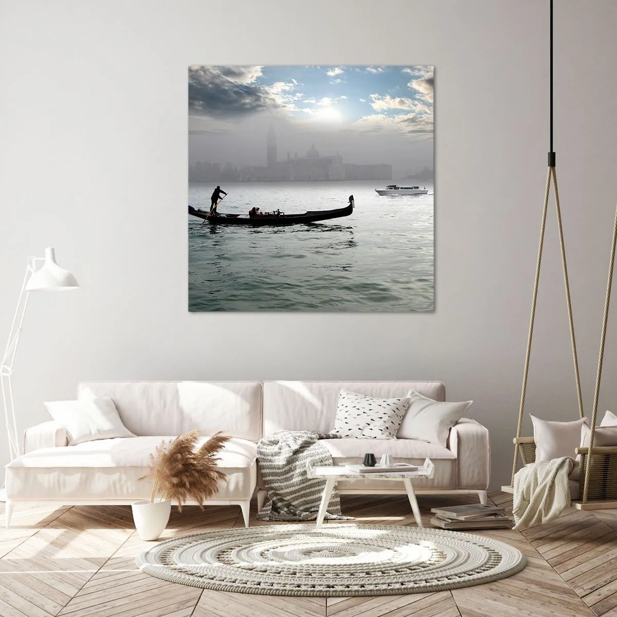 Canvas picture - Fairytale City from Water and Fog - 30x30 cm
