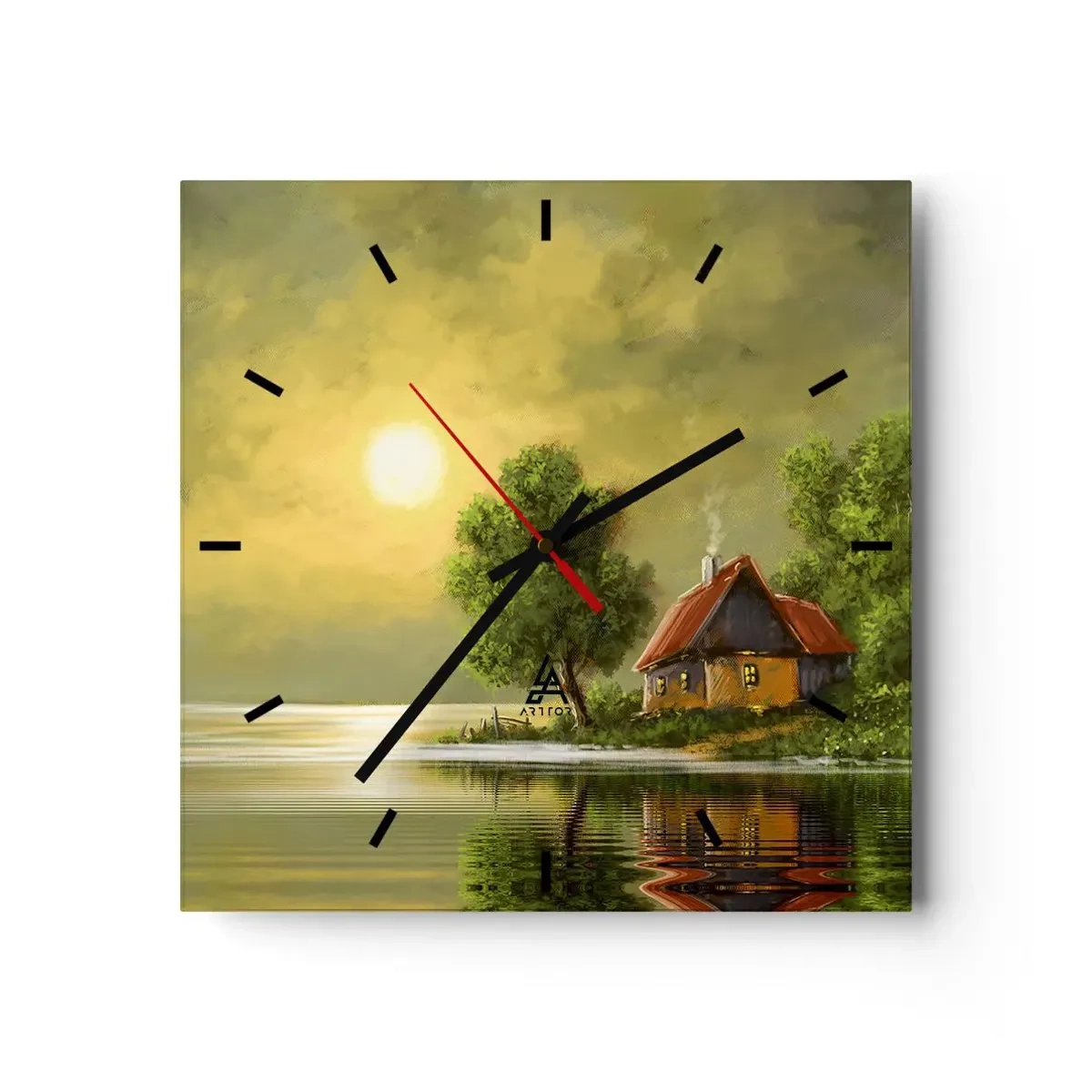 Wall clock - Clock on glass - Pretty As a Picture - 40x40 cm
