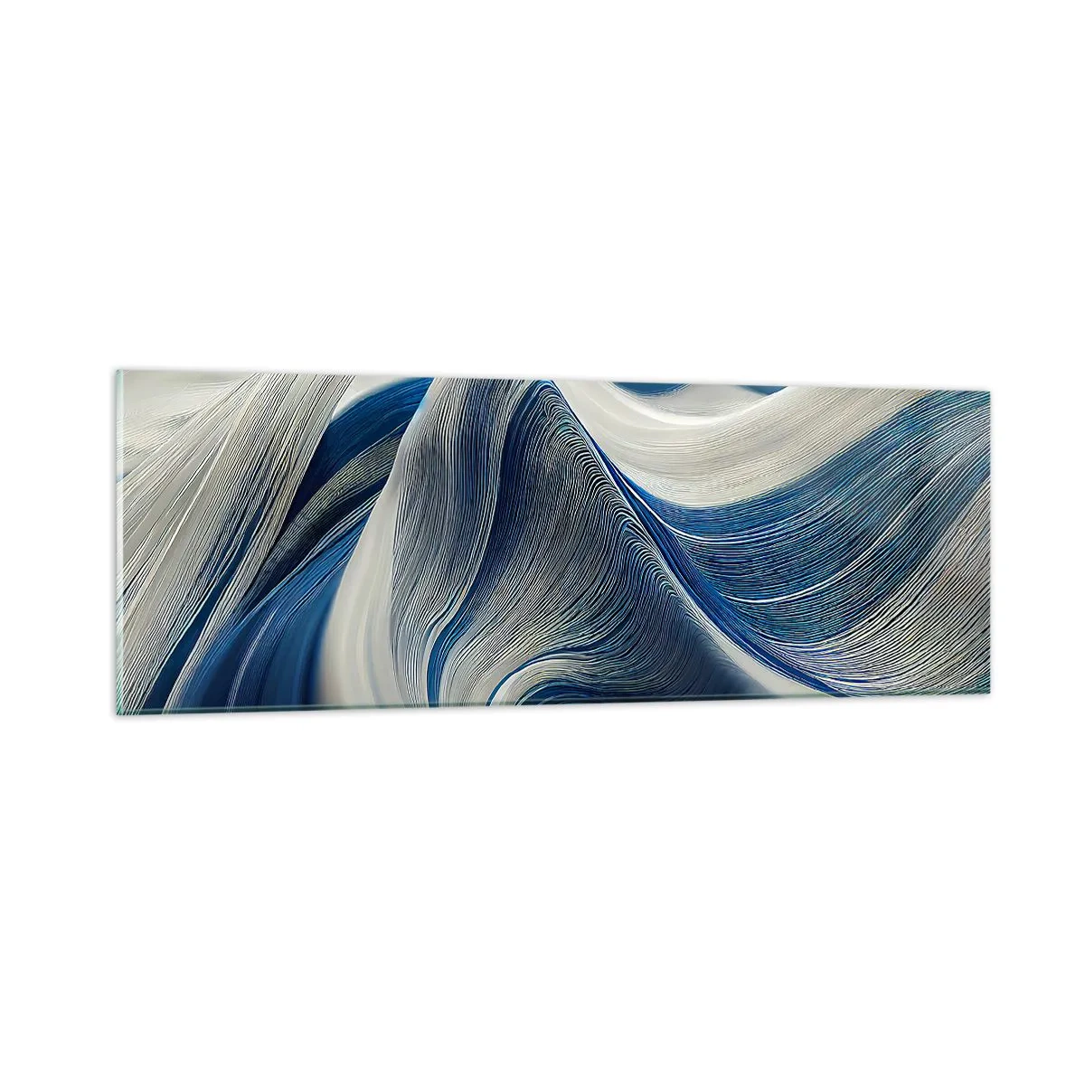 Glass picture - Fluidity of Blue and White - 90x30 cm