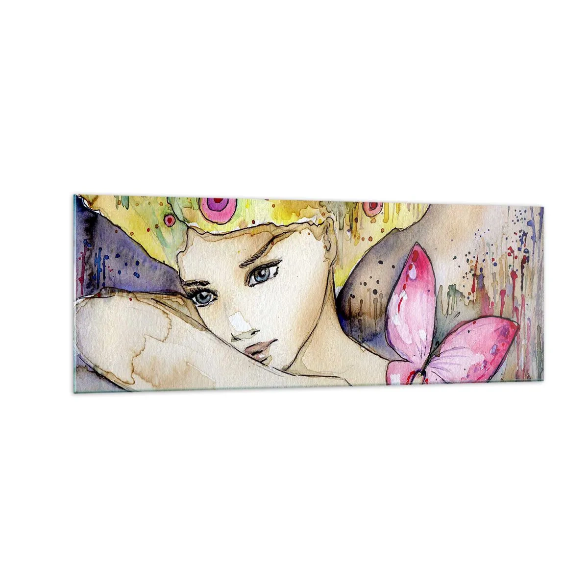 Glass picture - Butterfly Princess - 140x50 cm
