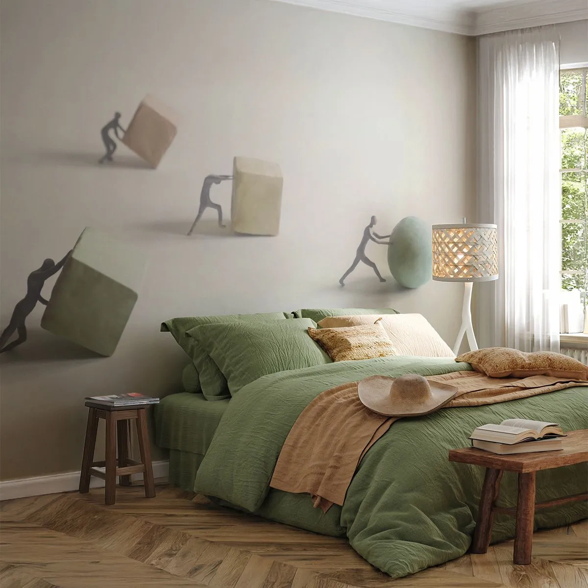 Self-Adhesive Photo Wallpaper Deluxe Sticker - That's Life - Abstraction, People, Work - 300x210 cm