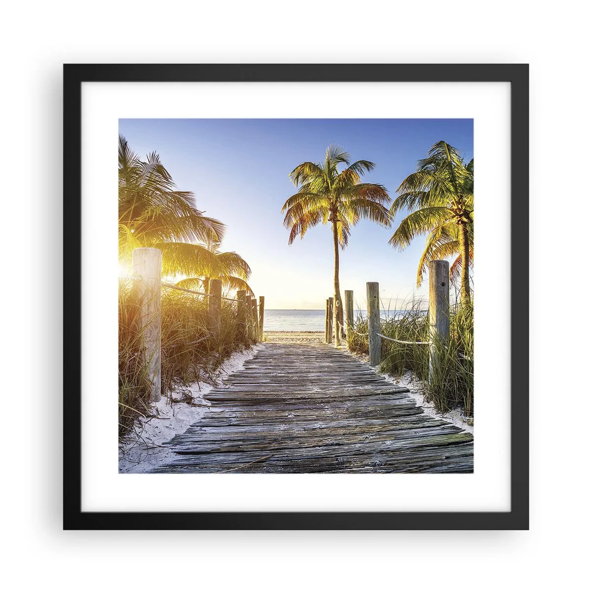 Poster in black frame - Straight to Paradise - 40x40 cm
