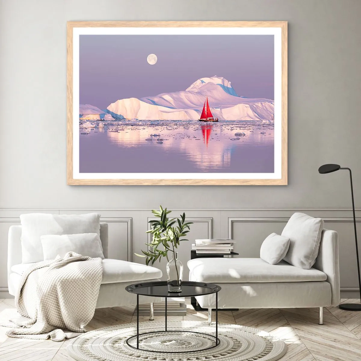 Poster in light oak frame - Heat of the Sail, Cold of the Ice - 40x30 cm