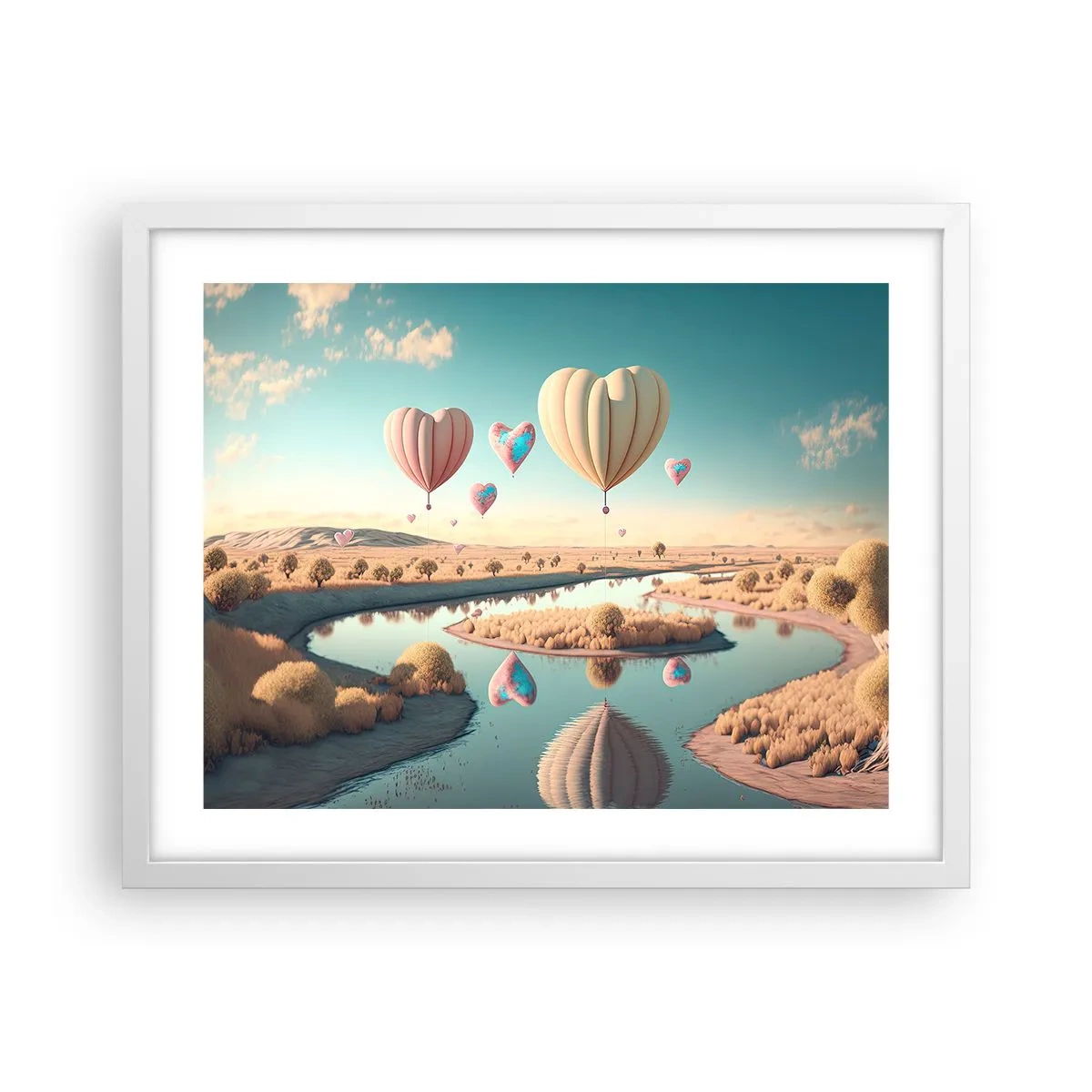 Poster in white frmae - Love Lifts You up - 50x40 cm