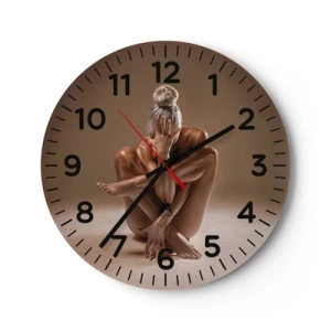 Wall clock - Clock on glass - Unity of Body and Spirit - 40x40 cm