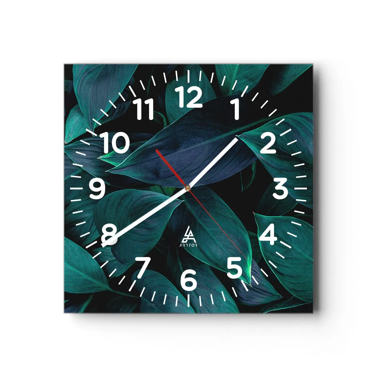 Wall clock - Clock on glass - The Green Itself - 30x30 cm