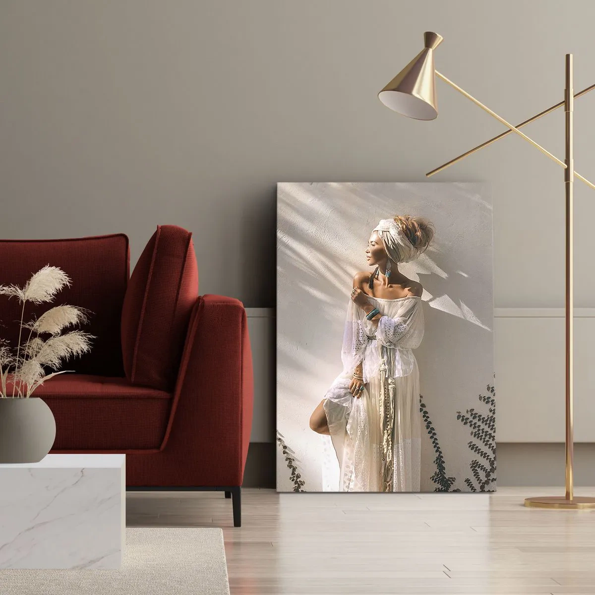 Canvas picture - Sun and Girl - 45x80 cm