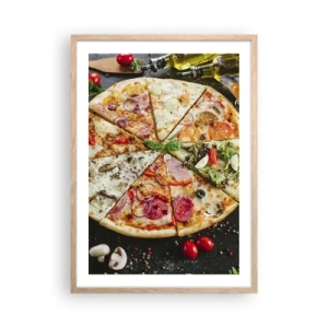 Poster in light oak frame - Range of Flavours - 50x70 cm