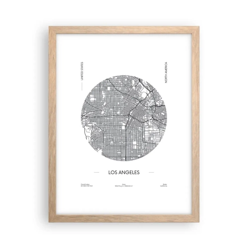 Poster in light oak frame - Anatomy of Los Angeles - 30x40 cm