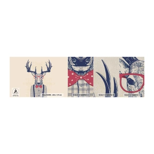 Photo Wallpaper Sample Premium Sand - Fun Extravagance - Abstraction, Deer, Hipster - 100x30 cm